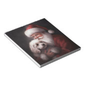 プードルウィズサンタクロースフェスティバルクリスマス ノートパッド (アングル)