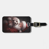 プードルウィズサンタクロースフェスティバルクリスマス ラゲッジタグ (正面横)