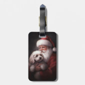 プードルウィズサンタクロースフェスティバルクリスマス ラゲッジタグ (裏面縦)