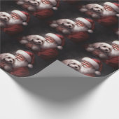 プードルウィズサンタクロースフェスティバルクリスマス ラッピングペーパー (角)