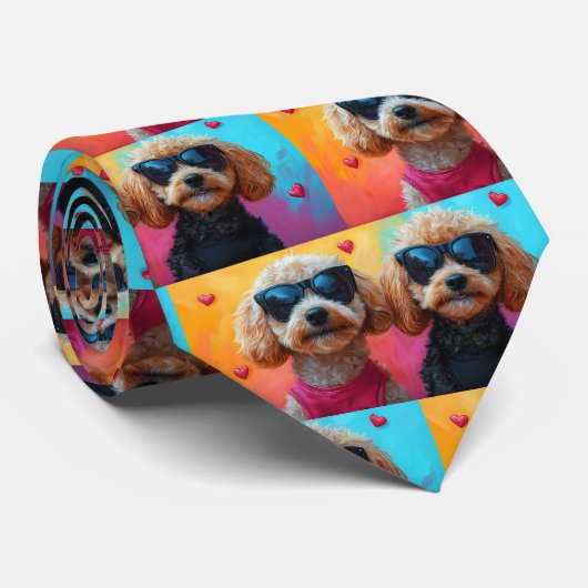 プードルウィズハートバラバレンタインデー ネクタイ (ロール)