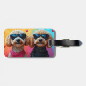 プードルウィズハートバラバレンタインデー ラゲッジタグ (裏面横)