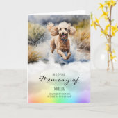 プードルウォーター色ペット犬の損失悔やみや弔慰 カード (黄色い花)