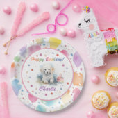 プードルウォーター色紙プレート ペーパープレート (パーティー)