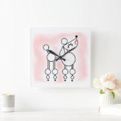 プードルエステティック、プードルアクリル壁時計 スクエア壁時計 (ホーム)