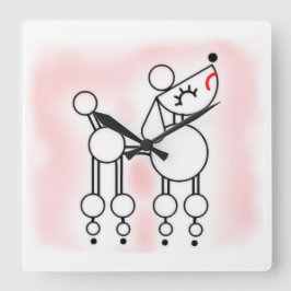 プードルエステティック、プードルアクリル壁時計 スクエア壁時計