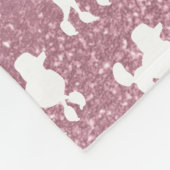 プードルオンピンクグリッター フリースブランケット (角)