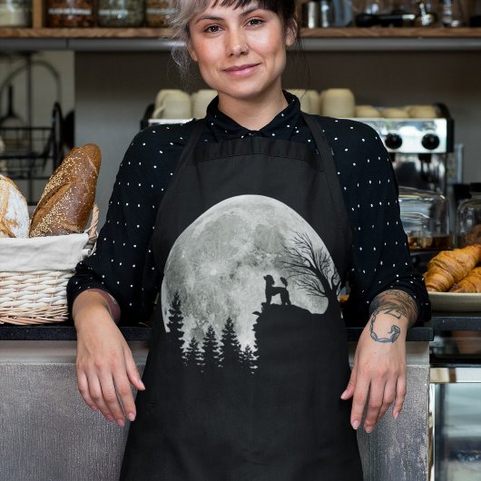 プードルオンマウンテンハロウィンギフトのプードル恋人 エプロン