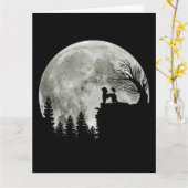 プードルオンマウンテンハロウィンギフトのプードル恋人 カード (黄色い花)