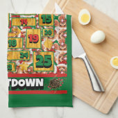 プードルカウントダウンクリスマスアドベントカレンダードッグ キッチンタオル (四つ折り)