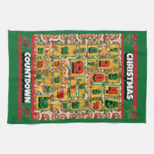 プードルカウントダウンクリスマスアドベントカレンダードッグ キッチンタオル (横)