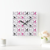 プードルカオススクエアウォールクロック スクエア壁時計 (ホーム)