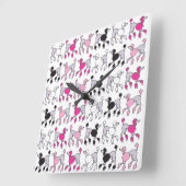 プードルカオススクエアウォールクロック スクエア壁時計 (傾斜)