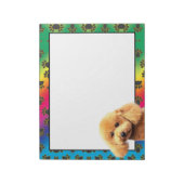 プードルカラフル犬の足のパターンメモ帳 ノートパッド (回転)