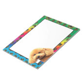 プードルカラフル犬の足のパターンメモ帳 ノートパッド (アングル)