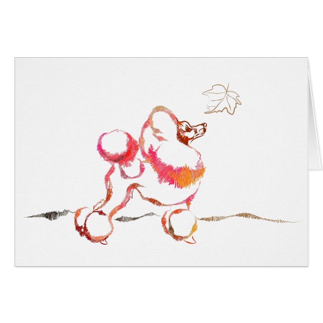 プードルカード秋 (正面横)