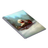 プードルクリスマスの雪の冬 ノートブック (右側)