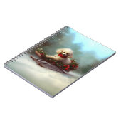 プードルクリスマスの雪の冬 ノートブック (左側)