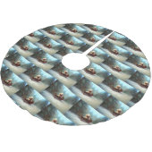 プードルクリスマスの雪の冬 ブラッシュドポリエステルツリースカート (アングル)