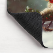 プードルクリスマスの雪の冬 マウスパッド (コーナー)