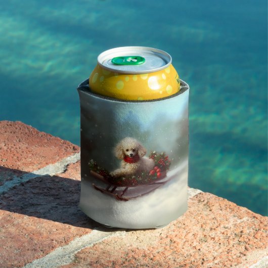 プードルクリスマスの雪の冬 缶クーラー (インサイチュ プール)