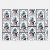 プードルクリスマスカードの贈り物 ラッピングペーパーシート (正面2)