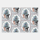 プードルクリスマスカードの贈り物 ラッピングペーパーシート (正面)
