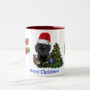 プードルクリスマスツートーンコーヒーマグ ツートーンマグカップ