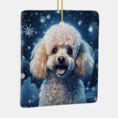 プードルクリスマスデコレーション、ギフトfor愛犬家 セラミックオーナメント (右)
