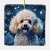 プードルクリスマスデコレーション、ギフトfor愛犬家 セラミックオーナメント (裏面)