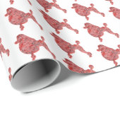 プードルクリスマスドッグかわいいシルエットホワイト ラッピングペーパー (ロールコーナー)