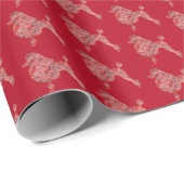 プードルクリスマスドッグかわいいシルエットレッド ラッピングペーパー (ロールコーナー)
