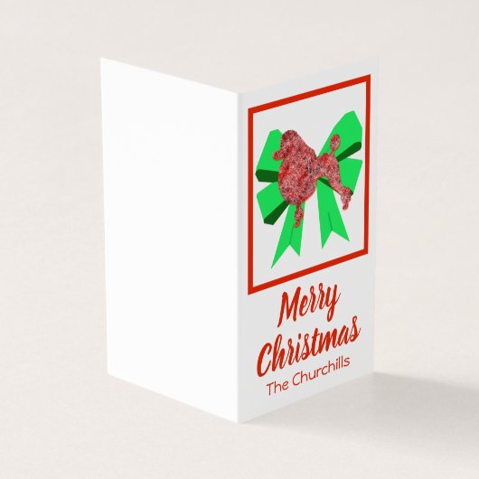 プードルクリスマスドッグ&グリーンボウギフト (外部)