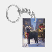 プードルクリスマスフェスティバルシーズン キーホルダー (正面左)