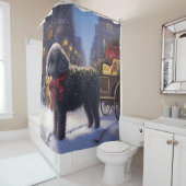 プードルクリスマスフェスティバルシーズン シャワーカーテン (インサイチュ)