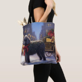 プードルクリスマスフェスティバルシーズン トートバッグ (クローズアップ)