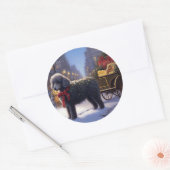 プードルクリスマスフェスティバルシーズン ラウンドシール (封筒)