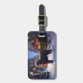 プードルクリスマスフェスティバルシーズン ラゲッジタグ (正面縦)