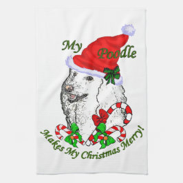 プードルクリスマスメリー キッチンタオル