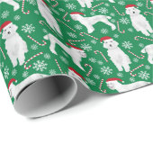 プードルクリスマスラッピング紙 ラッピングペーパー (ロールコーナー)