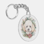 プードルクリスマスリースフェスティバルカップ キーホルダー (正面左)