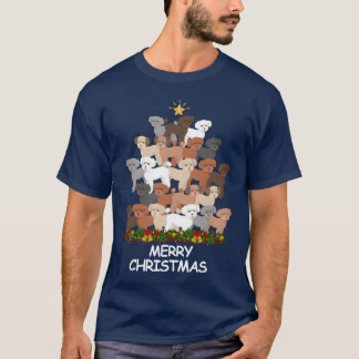 プードルクリスマスリーメリークリスマスフレンド Tシャツ