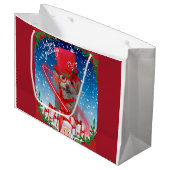 プードルクリスマス季節のごあいさつ抱き枕 ラージペーパーバッグ (正面アングル)