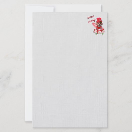プードルクリスマス季節のごあいさつ文具 便箋 (正面)