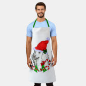 プードルクリスマス エプロン (着用した状態)