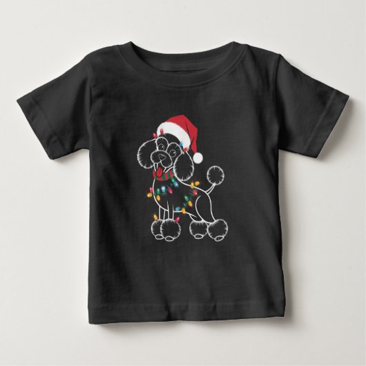 プードルクリスマス ベビーTシャツ (正面)