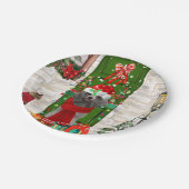 プードルクリスマス ペーパープレート (アングル)