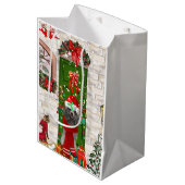 プードルクリスマス ミディアムペーパーバッグ (正面アングル)