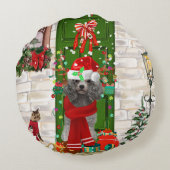 プードルクリスマス ラウンドクッション (裏面)