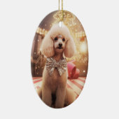 プードルクリスマス、犬の記念品、犬の恋人の贈り物 セラミックオーナメント (右)